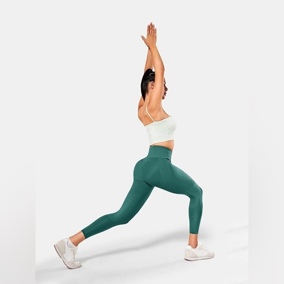 Fanka Full length Body sculpt Teal Patterned Leggings Medium? reversible tights - Picture 3 of 16